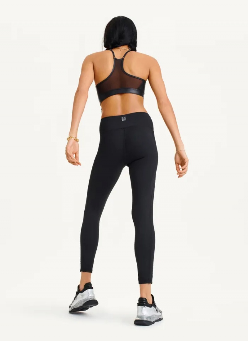 Black Women's Dkny High Waisted Moto Leggings | 4531XDAVQ