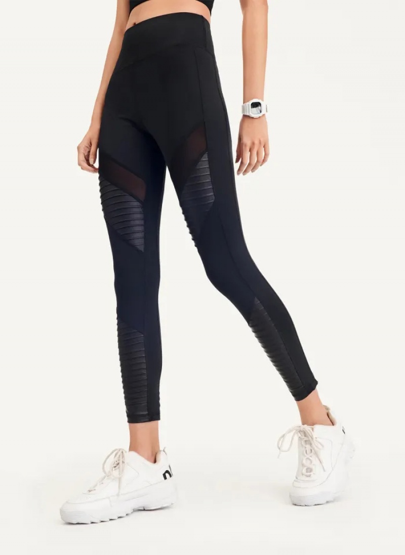 Black Women\'s Dkny High Waisted Moto Tight | 5076TKSOV