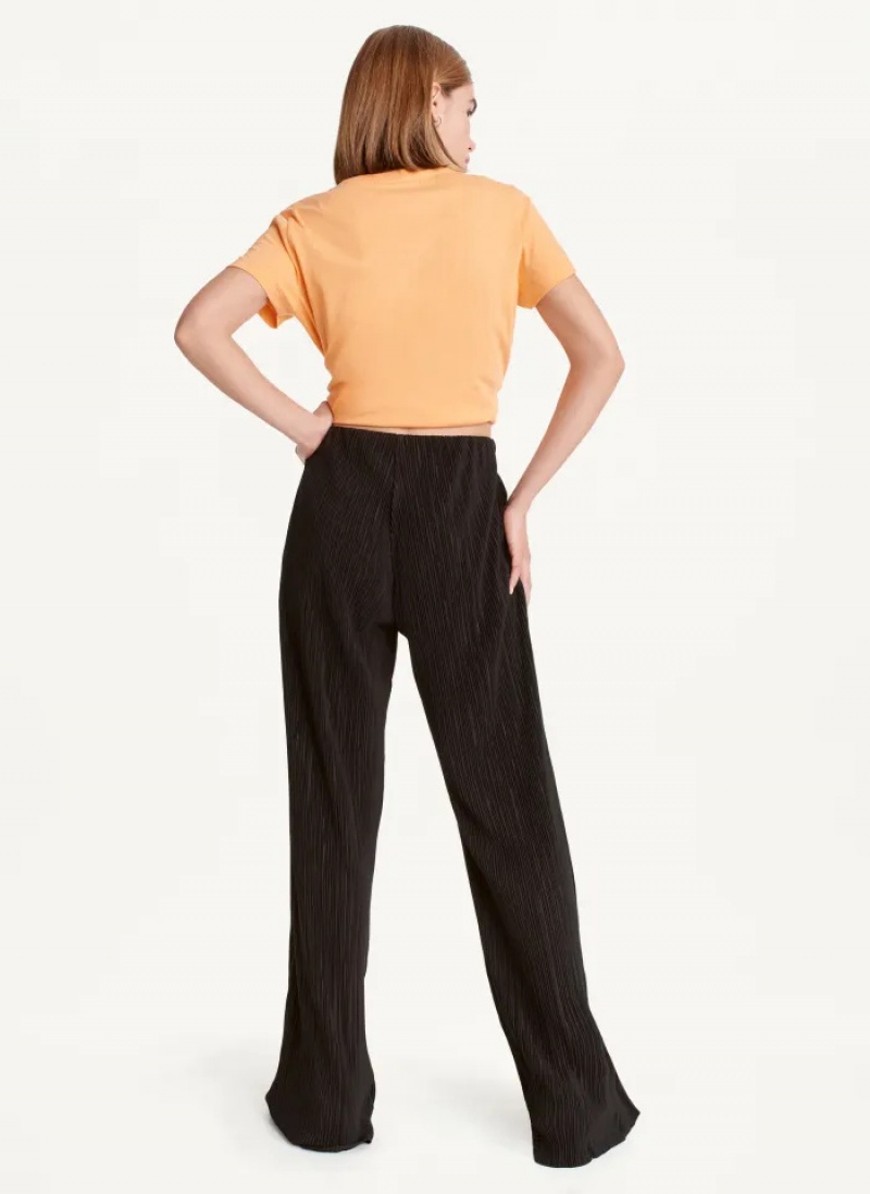 Black Women's Dkny High Waisted Pleated Flare Pants | 9873XDKTV