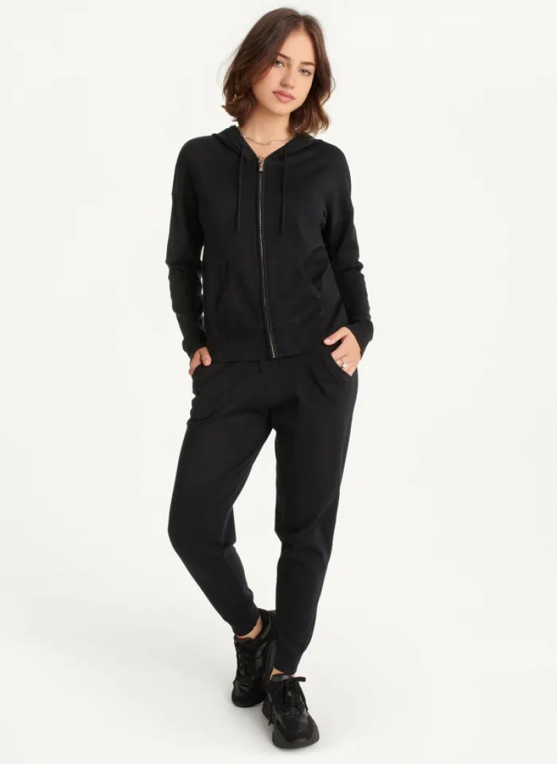 Black Women's Dkny Knit Hoodie | 9138AFHIP