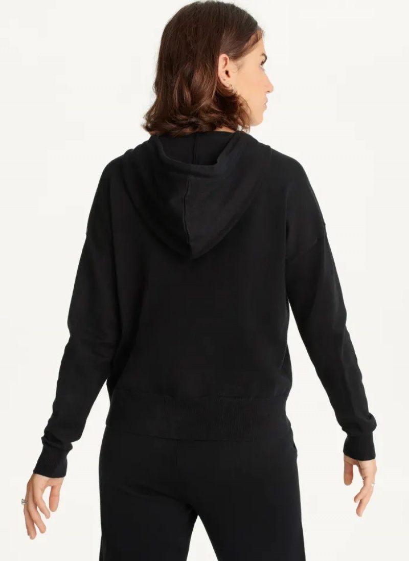 Black Women's Dkny Knit Hoodie | 9138AFHIP