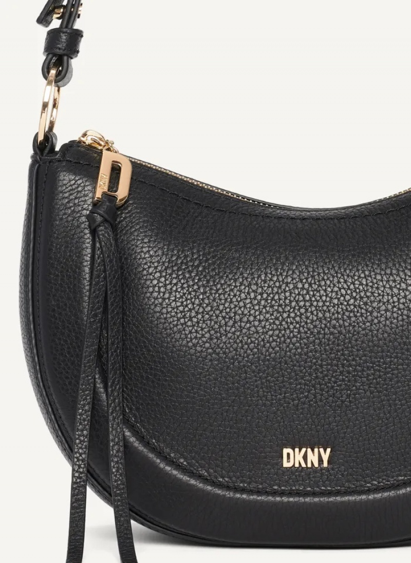 Black Women's Dkny Metro Leather Shoulder Bag | 9380XHJFZ