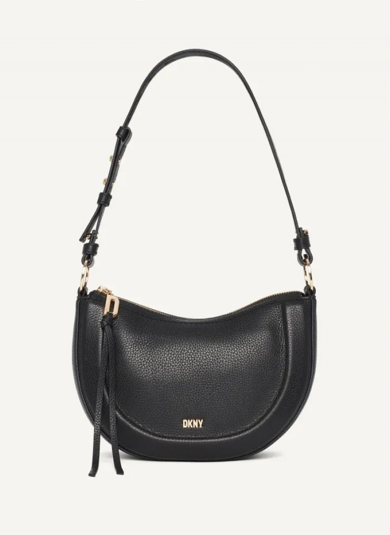 Black Women\'s Dkny Metro Leather Shoulder Bag | 9380XHJFZ