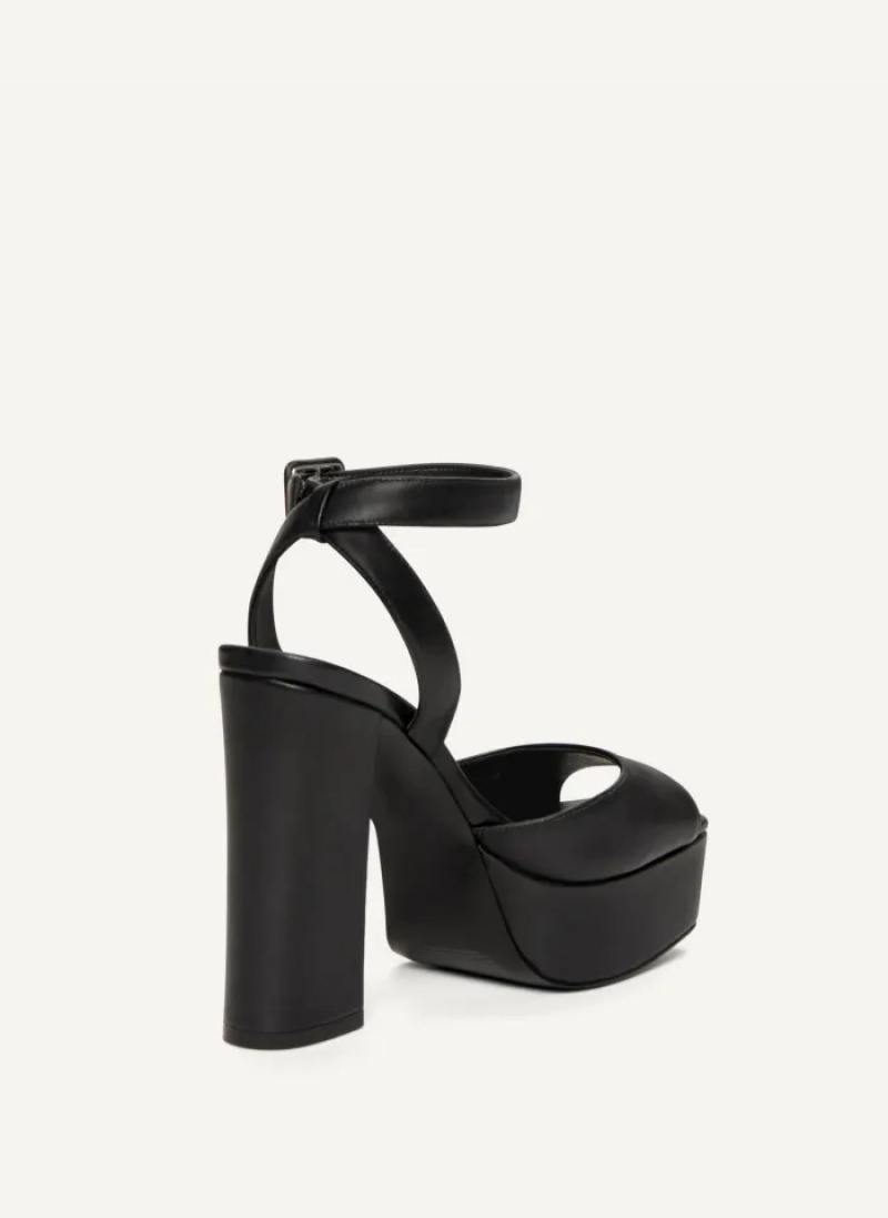 Black Women's Dkny Party Platform Sandals | 3507XEIVT