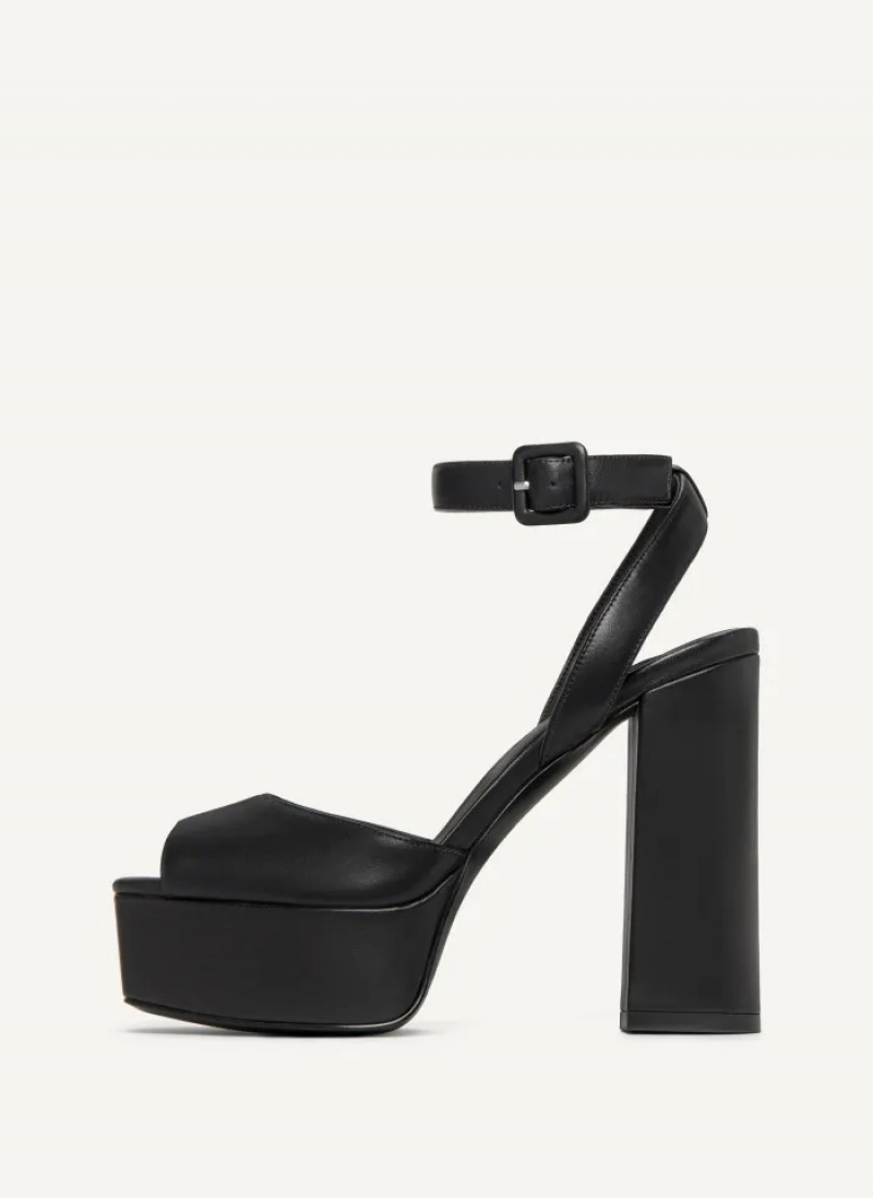 Black Women\'s Dkny Party Platform Sandals | 3507XEIVT