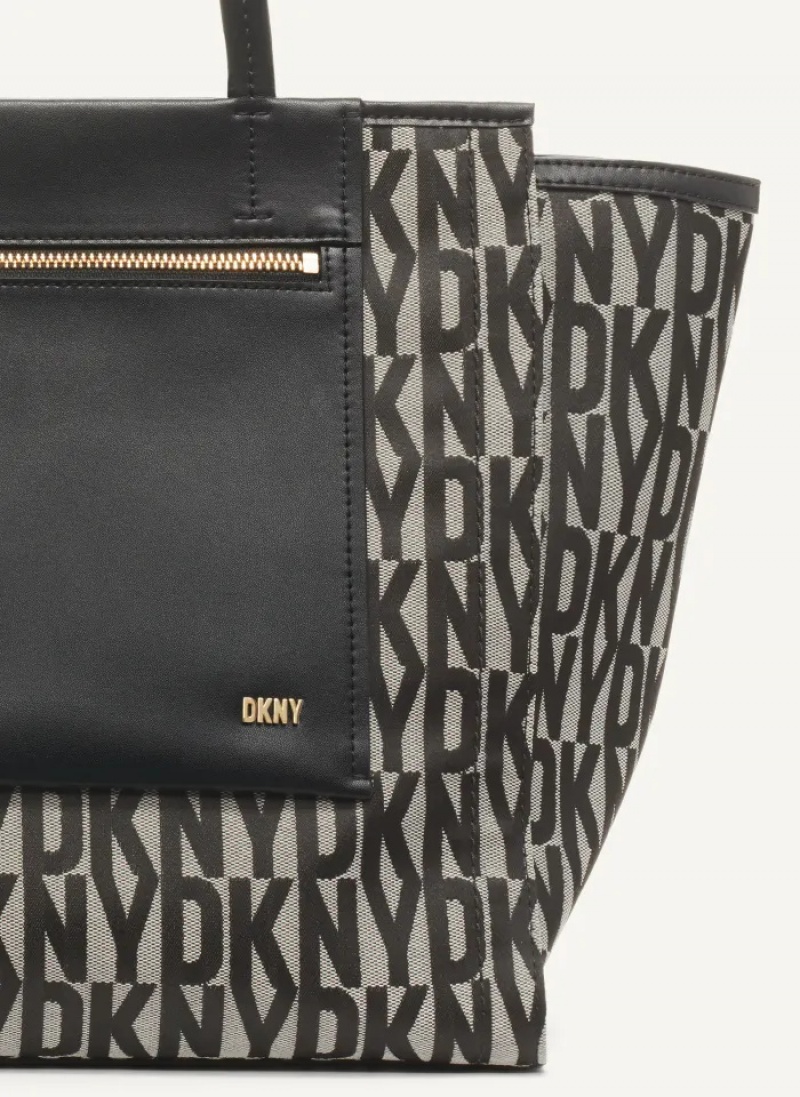 Black Women's Dkny Pax Large Tote Bags | 0819MVJZQ