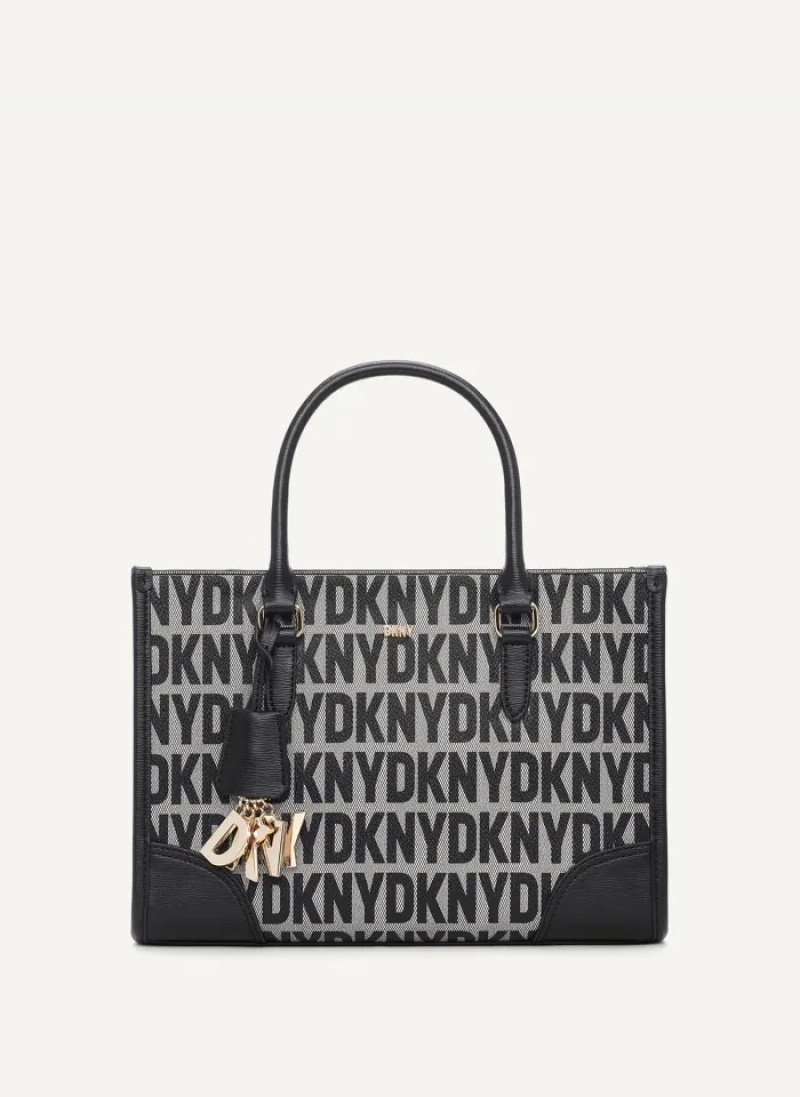 Black Women\'s Dkny Perri Box Satchel Bags | 8905YQRTD