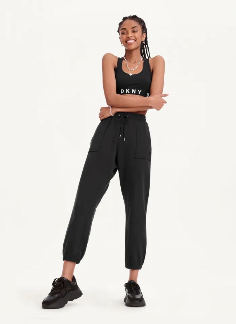 Black Women's Dkny Pigment Washed Jogger Pants | 6075YLTPR