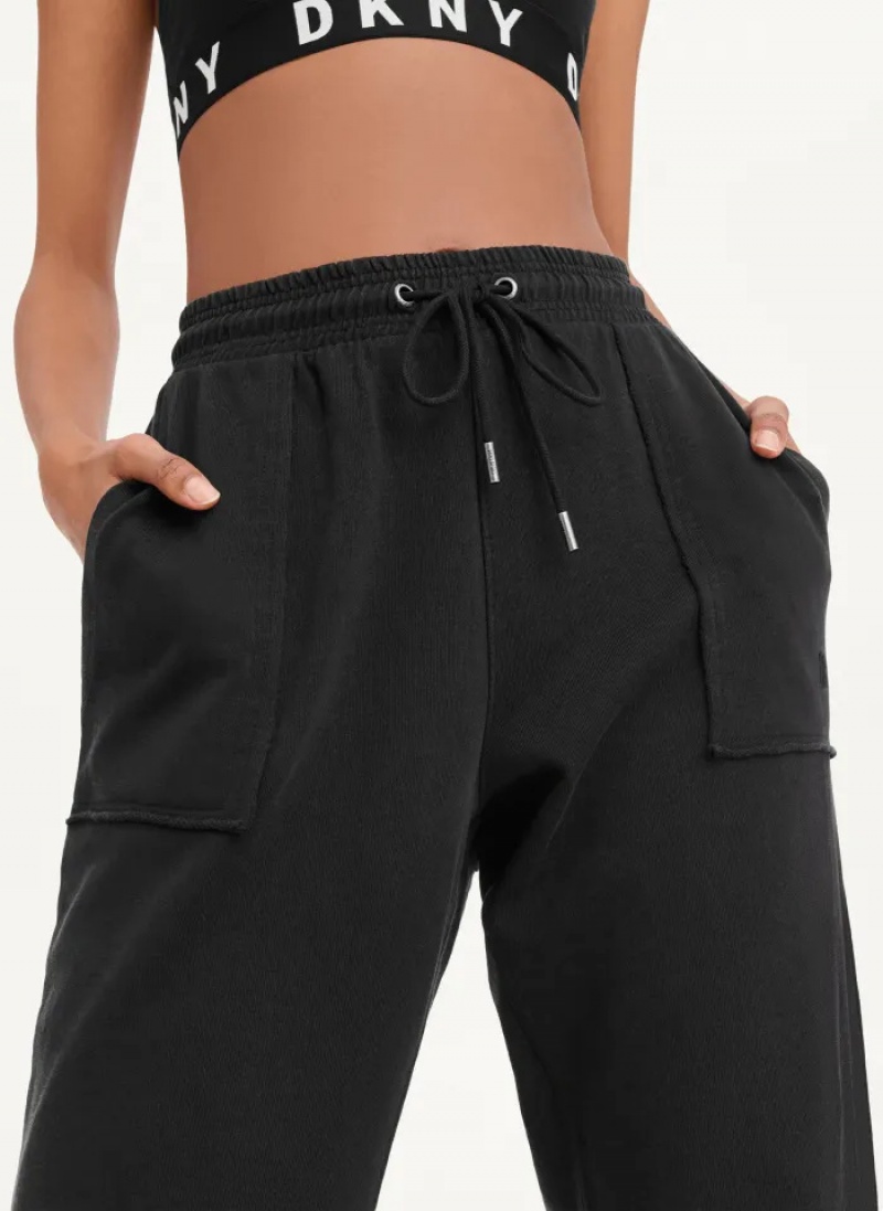 Black Women's Dkny Pigment Washed Jogger Pants | 6075YLTPR