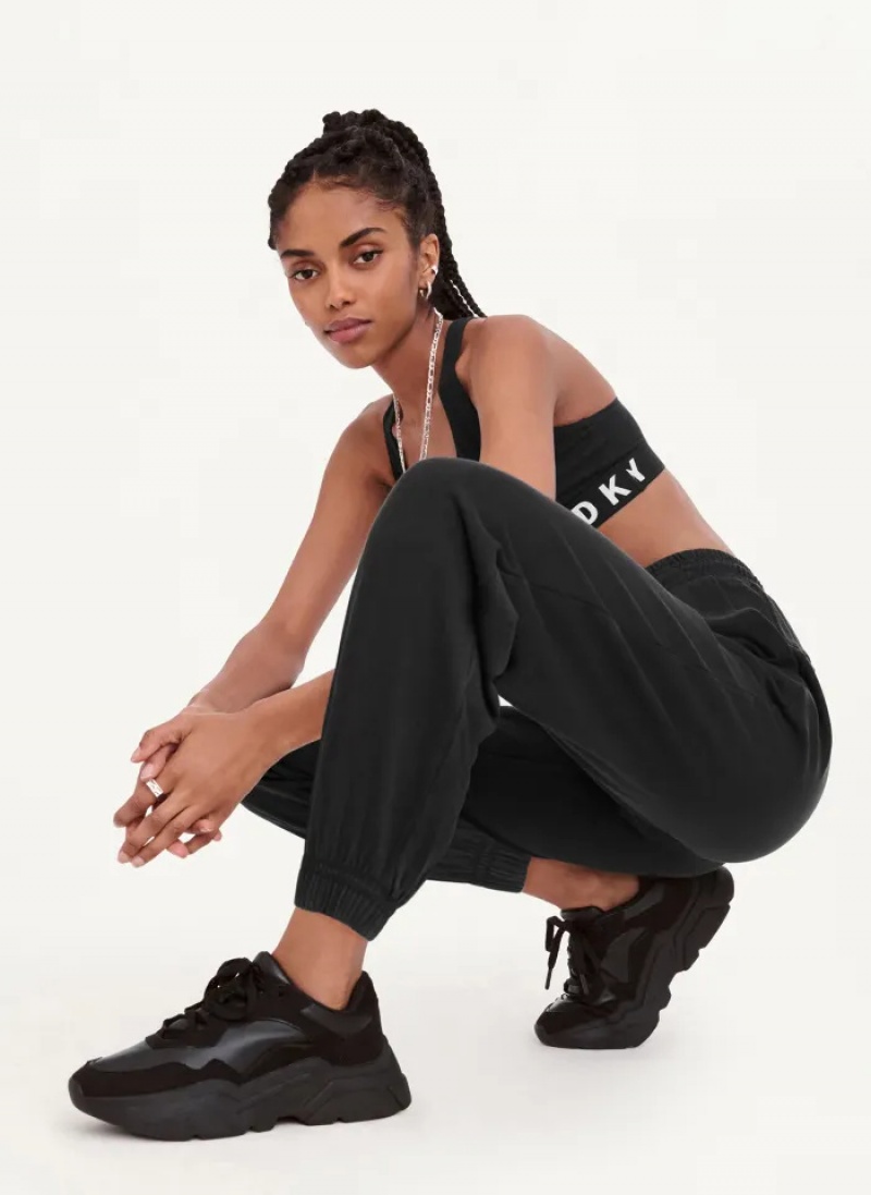 Black Women's Dkny Pigment Washed Jogger Pants | 6075YLTPR