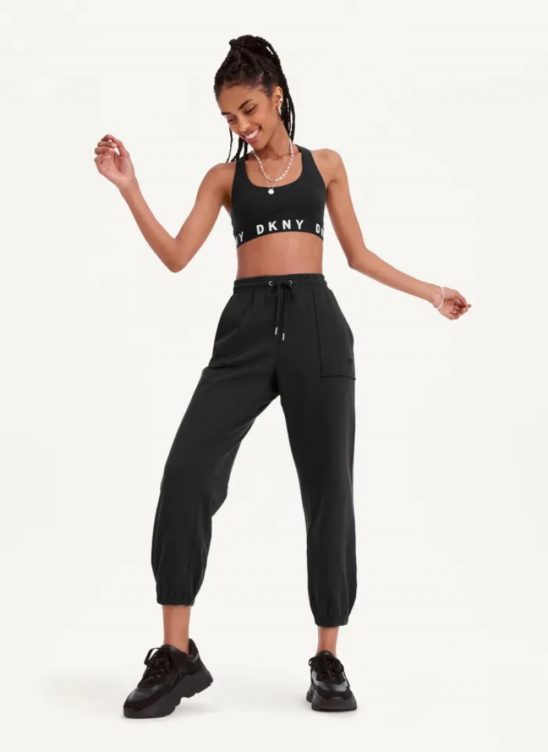 Black Women's Dkny Pigment Washed Jogger Pants | 6075YLTPR