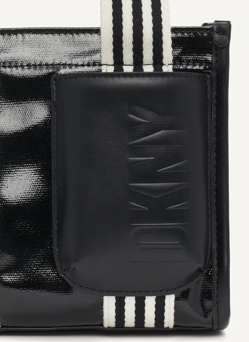 Black Women's Dkny Prospect Coated Canvas Mini Tote Bags | 5916XADWN