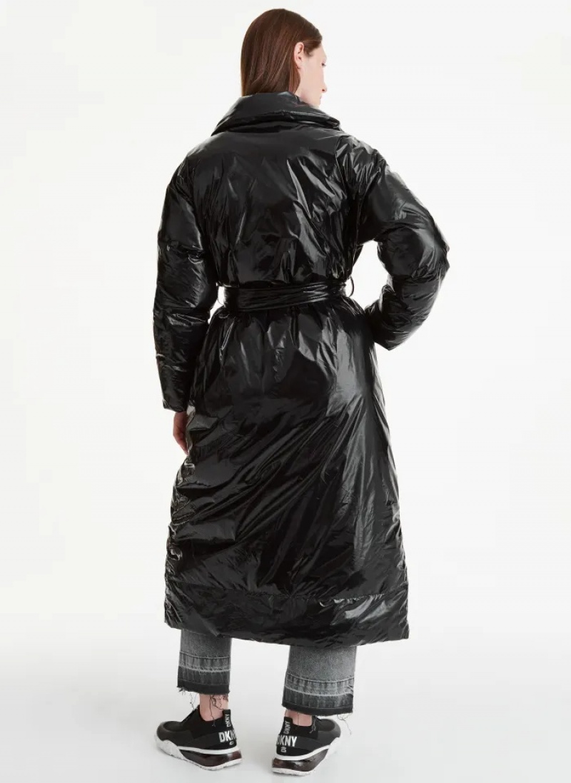 Black Women's Dkny Puffy Trench Coats | 5430PLJCX