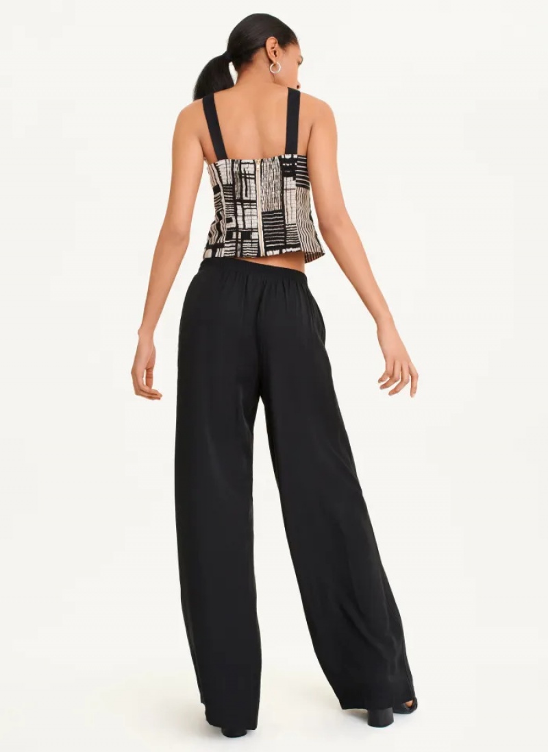 Black Women's Dkny Pull On Drawstring Pants | 6127BKYEX