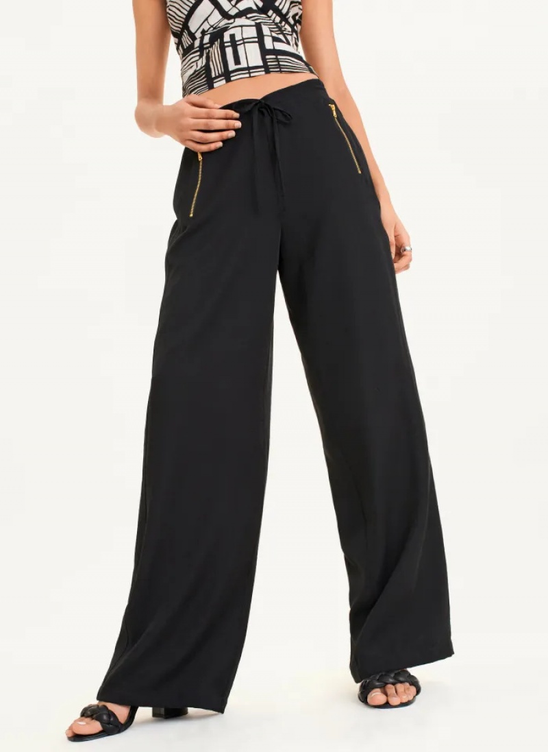 Black Women\'s Dkny Pull On Drawstring Pants | 6127BKYEX