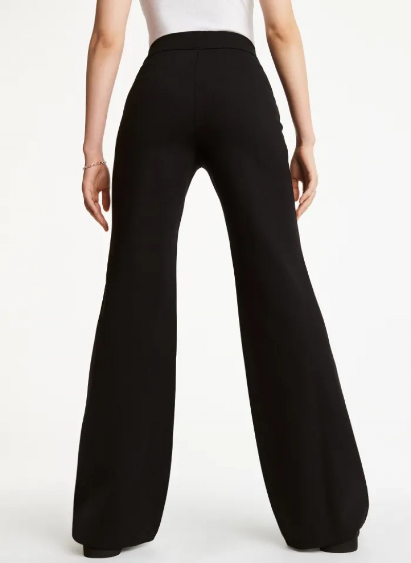 Black Women's Dkny Pull On Silky Ponte Flare Pants | 6084BOHZC