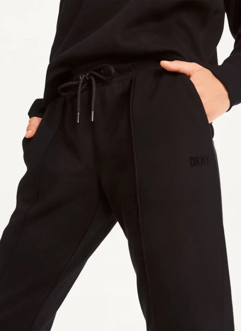 Black Women's Dkny Raised Logo Jogger Pants | 1876XPWZB