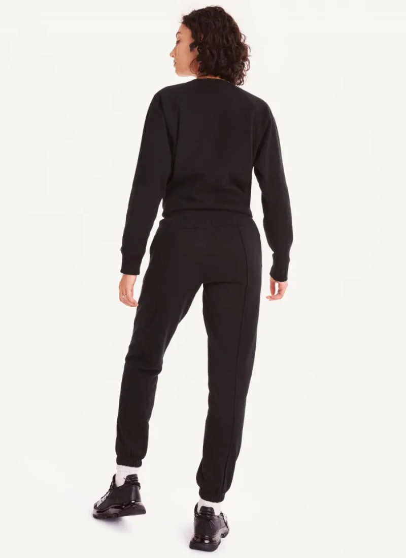 Black Women's Dkny Raised Logo Jogger Pants | 1876XPWZB