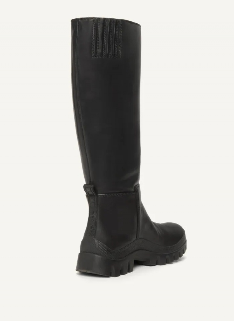 Black Women's Dkny Tall Lug Sole Boots | 9521QCGUK