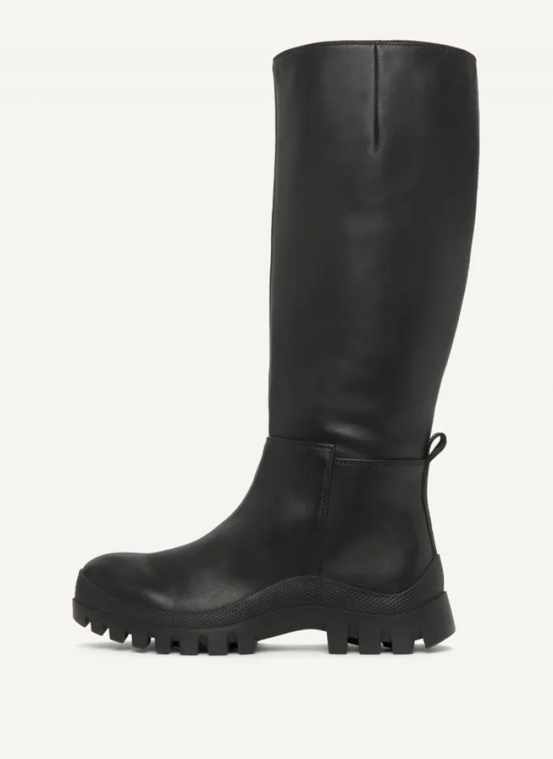 Black Women\'s Dkny Tall Lug Sole Boots | 9521QCGUK