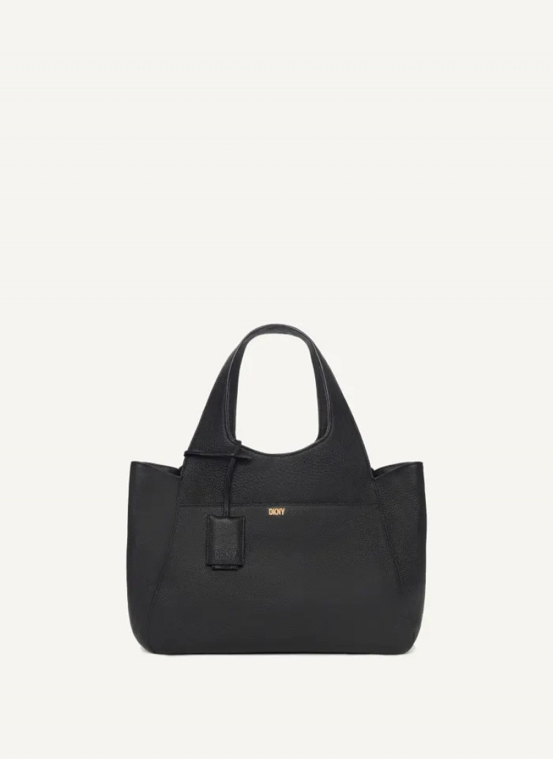 Black Women's Dkny The Large Effortless Tote Bags | 9764DATES