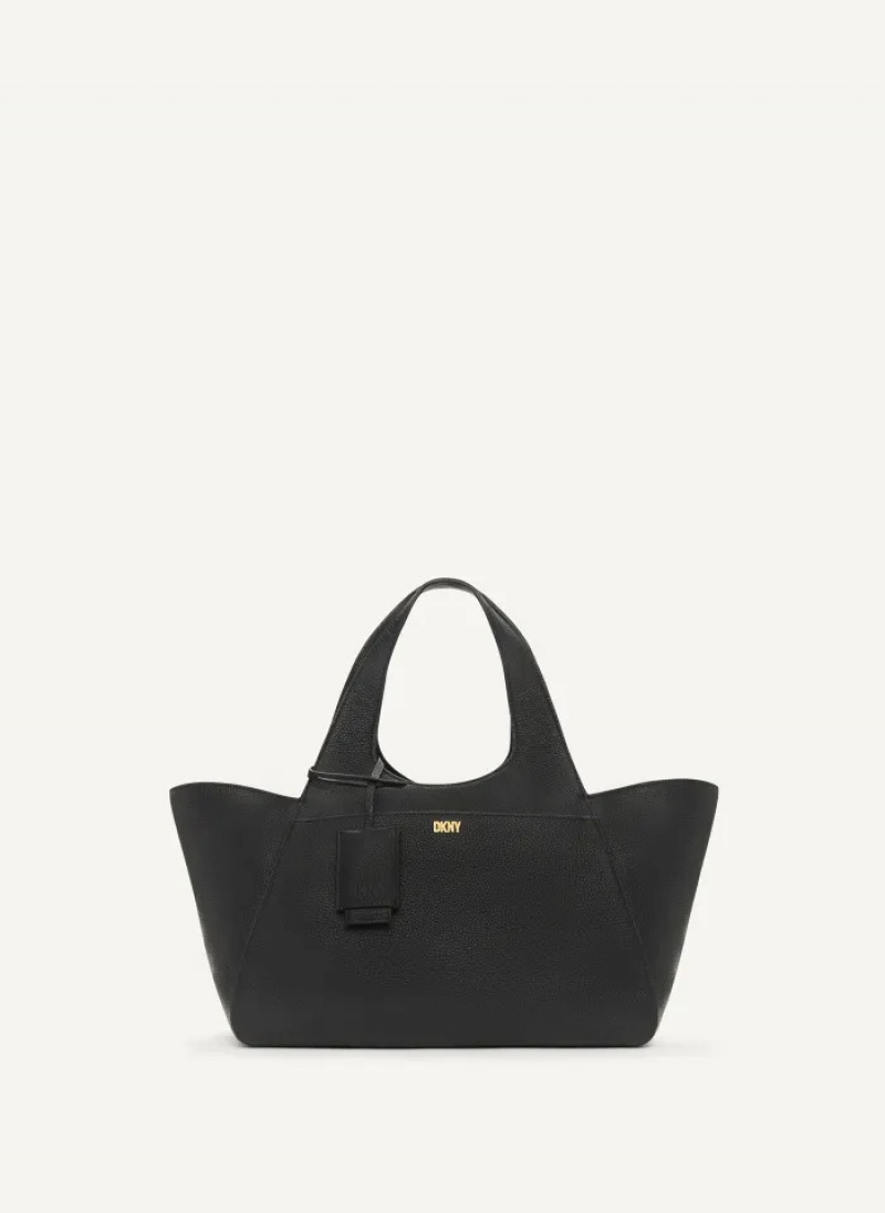 Black Women's Dkny The Medium Effortless Tote Bags | 2407TLZAX