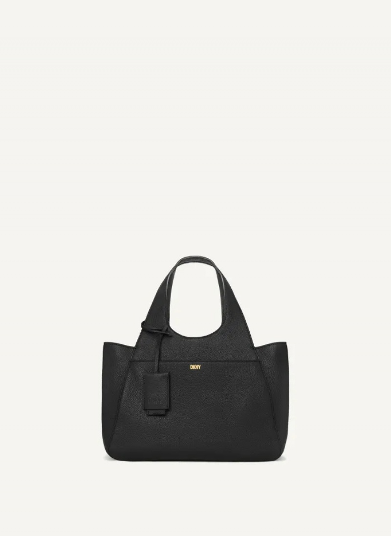 Black Women's Dkny The Medium Effortless Tote Bags | 2407TLZAX