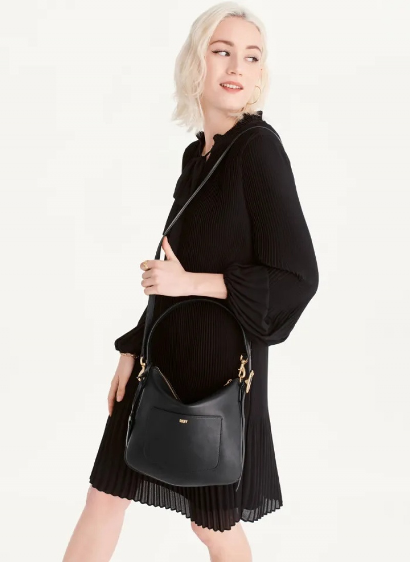 Black Women's Dkny The Small Optimist Shoulder Bag | 0362YJKHI