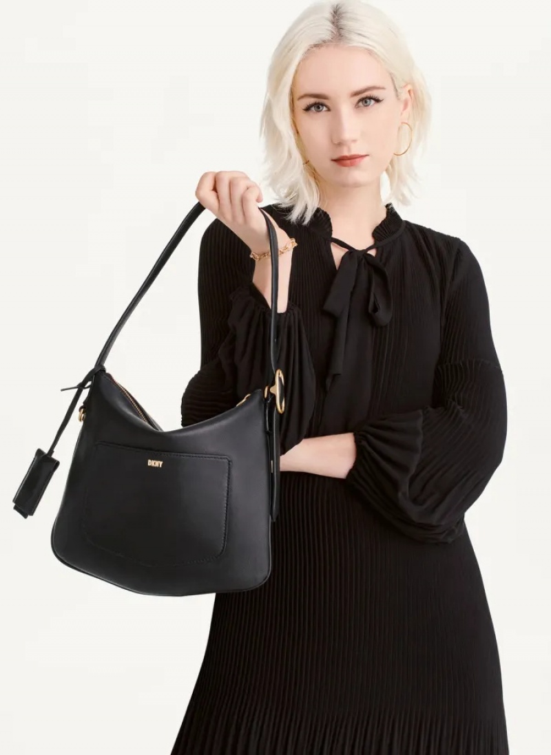 Black Women's Dkny The Small Optimist Shoulder Bag | 0362YJKHI