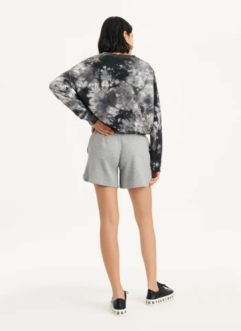 Black Women's Dkny Tie Dye Crew Neck Pullover | 5047QVTFR