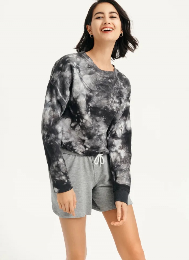 Black Women\'s Dkny Tie Dye Crew Neck Pullover | 5047QVTFR