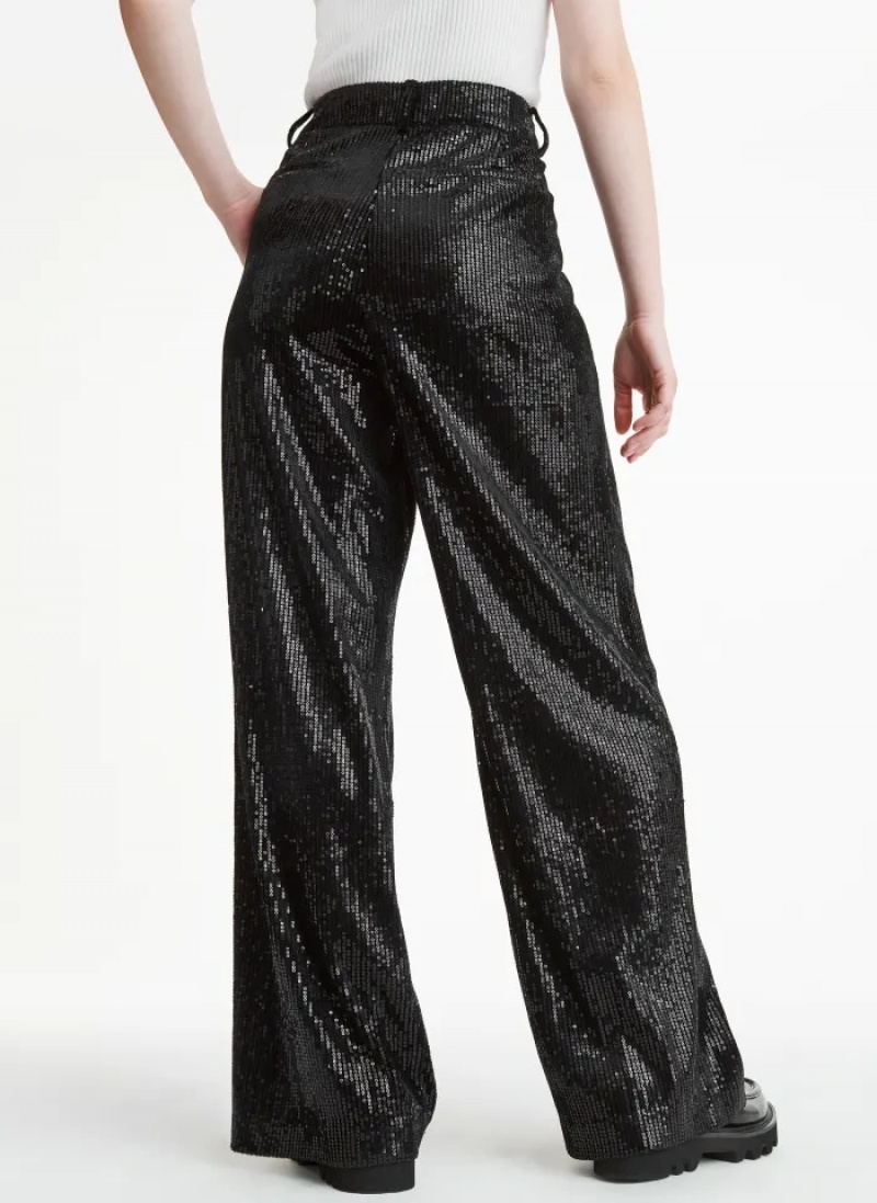 Black Women's Dkny Wide Leg Pants | 9517RSOJB