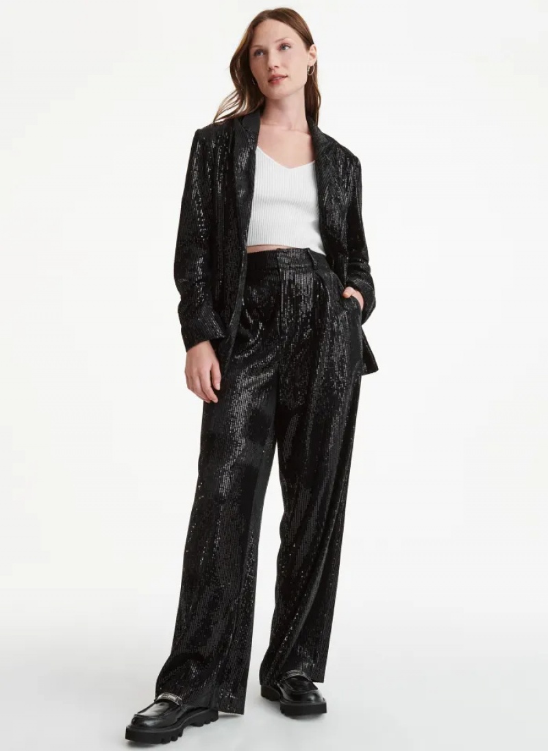 Black Women's Dkny Wide Leg Pants | 9517RSOJB