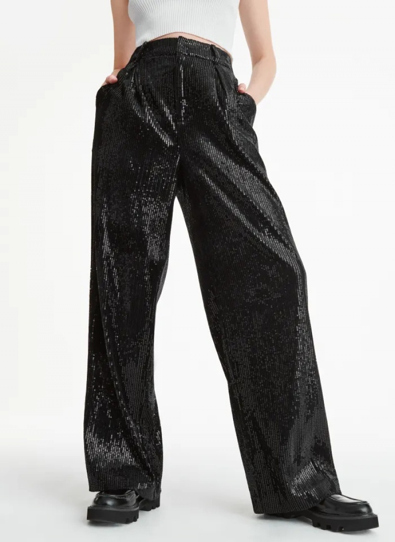 Black Women\'s Dkny Wide Leg Pants | 9517RSOJB