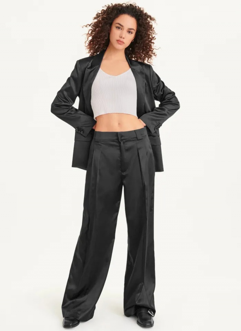 Black Women's Dkny Wide Leg Pants | 9876OLDUH