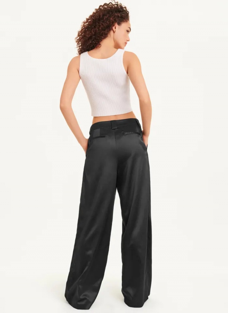 Black Women's Dkny Wide Leg Pants | 9876OLDUH