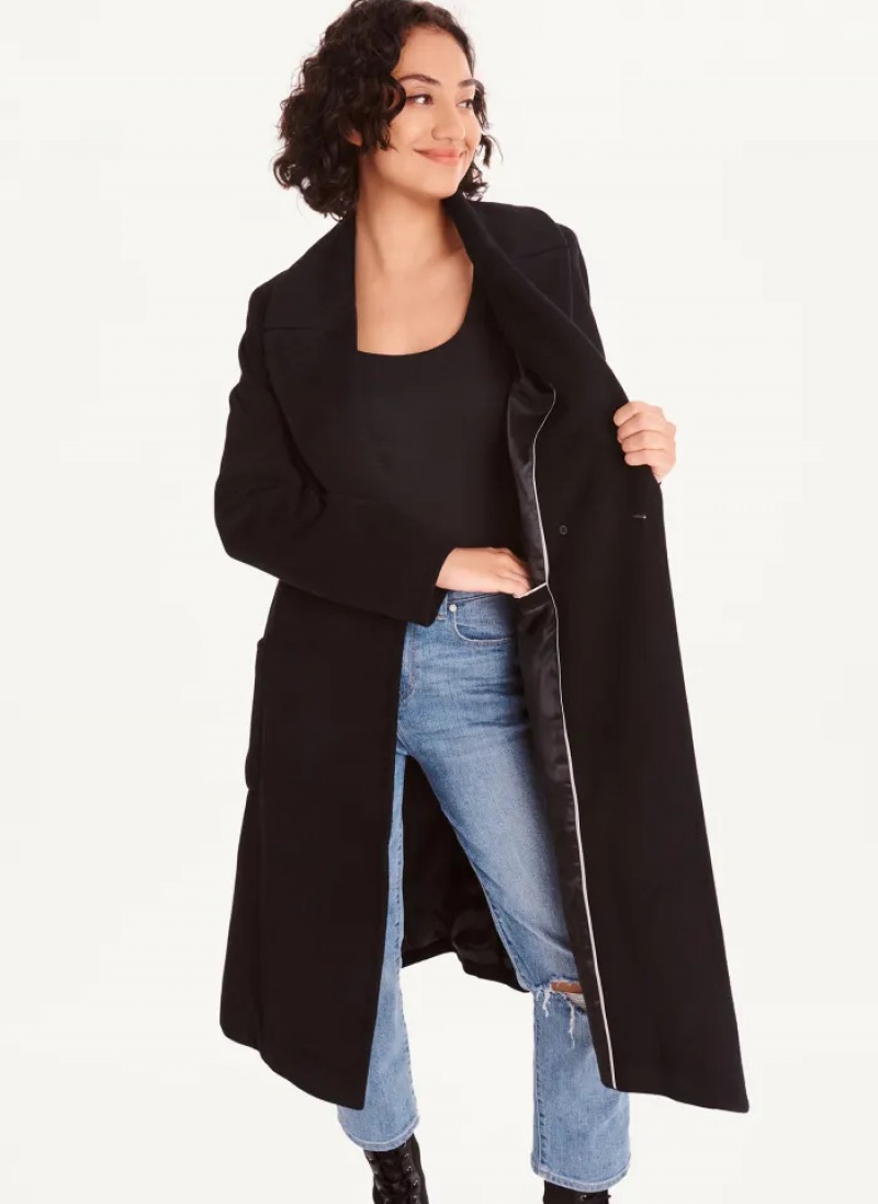 Black Women's Dkny Wool Wrap Coats | 9543JGDZR