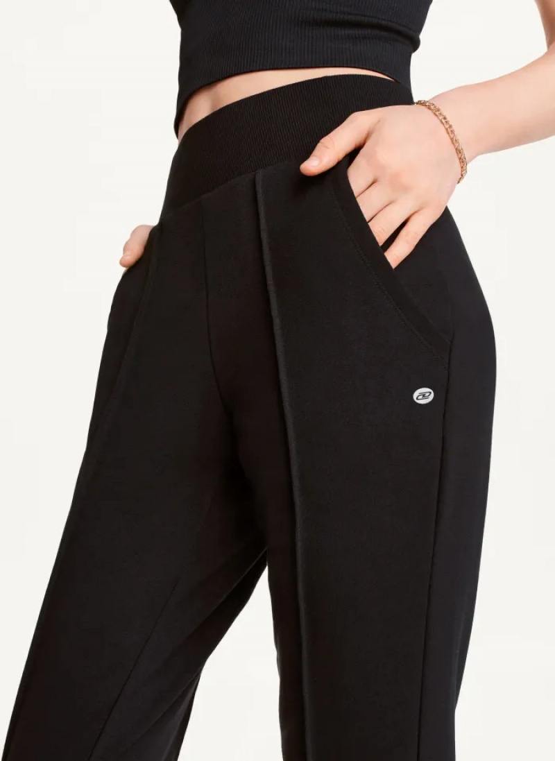 Black Women's Dkny Yoga Terry Pintuck Jogger Pants | 5471PICFK