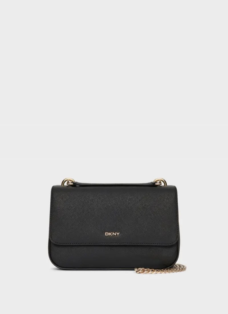 Black / Gold Women's Dkny Sina Shoulder Bag | 6390LCYBV