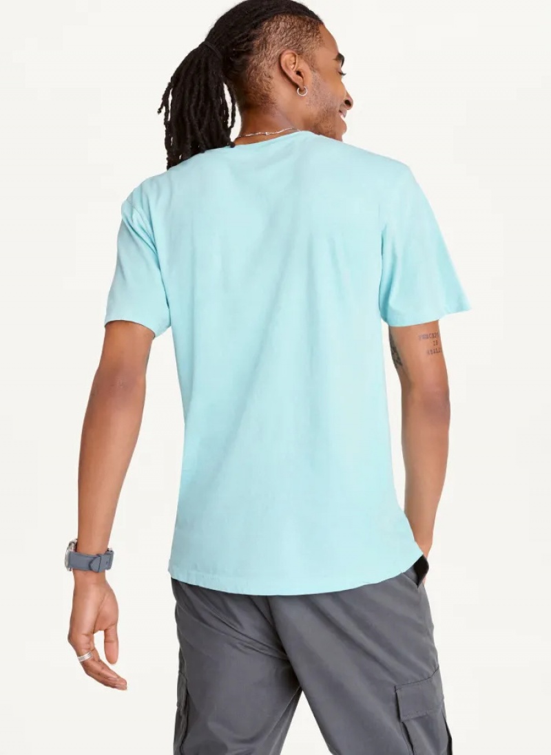 Blue Men's Dkny Cold Pigment Dyed T Shirts | 4207QFGZU