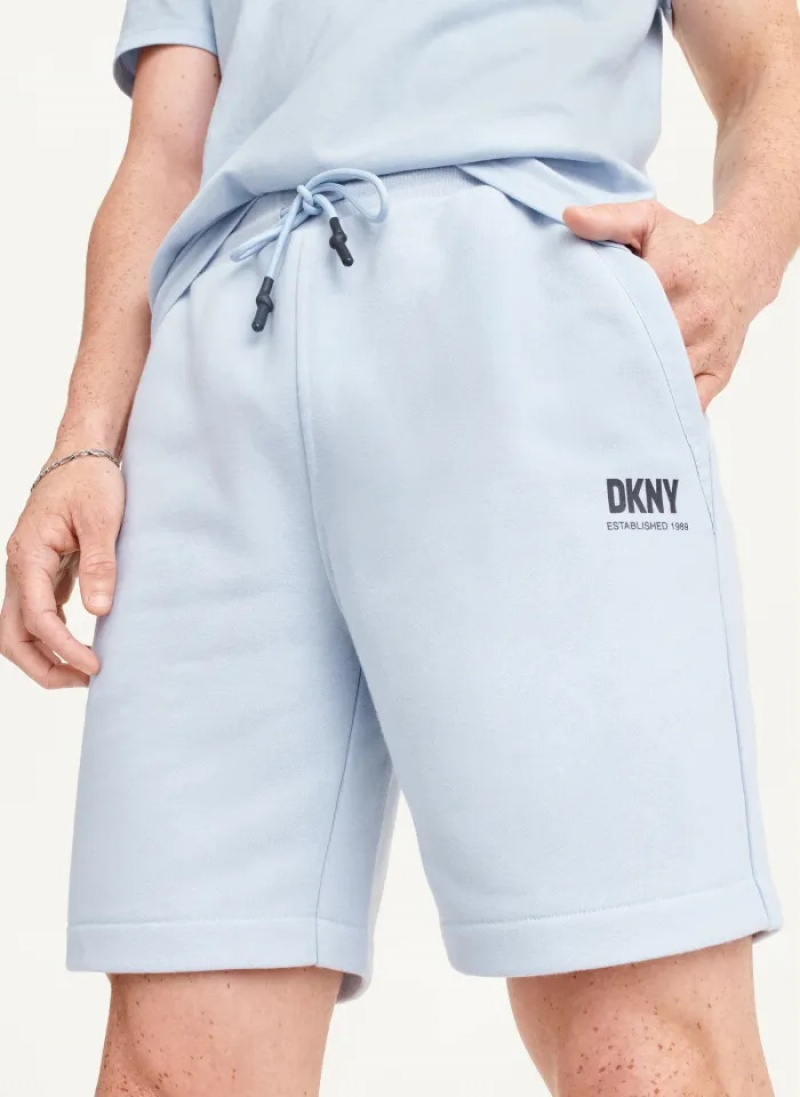 Blue Men\'s Dkny French Terry Shorts | 8624PFRNC