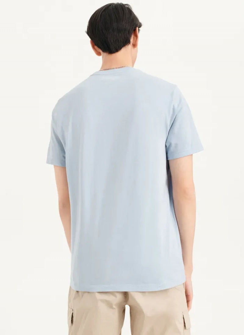 Blue Men's Dkny Palm Distress T Shirts | 8627MDIXP