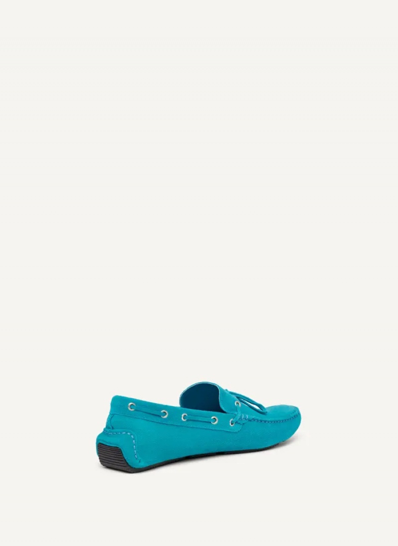 Blue Men's Dkny Suede Driver Moccasins | 1684OMTGF