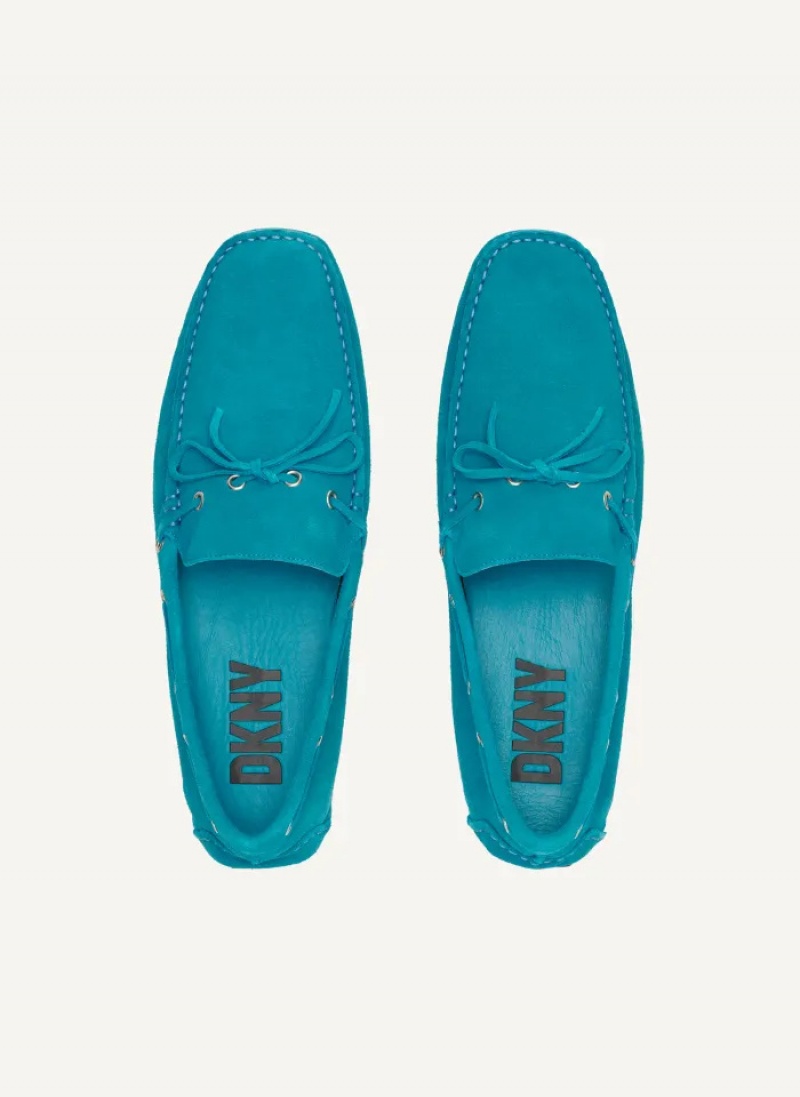 Blue Men's Dkny Suede Driver Moccasins | 1684OMTGF