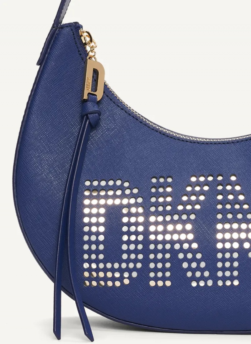 Blue Women's Dkny Essex Saffiano Shoulder Bag | 4785LPGQO