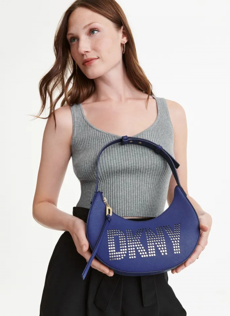 Blue Women's Dkny Essex Saffiano Shoulder Bag | 4785LPGQO