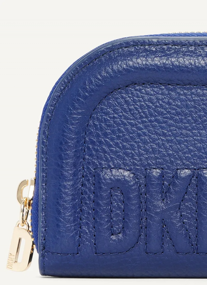 Blue Women's Dkny Metro Half Zip Around Wallet | 0178QYFZU