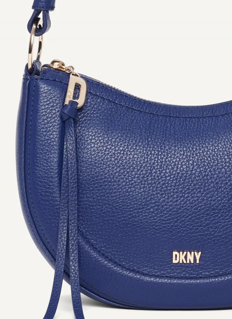 Blue Women's Dkny Metro Leather Shoulder Bag | 8630XJVDY