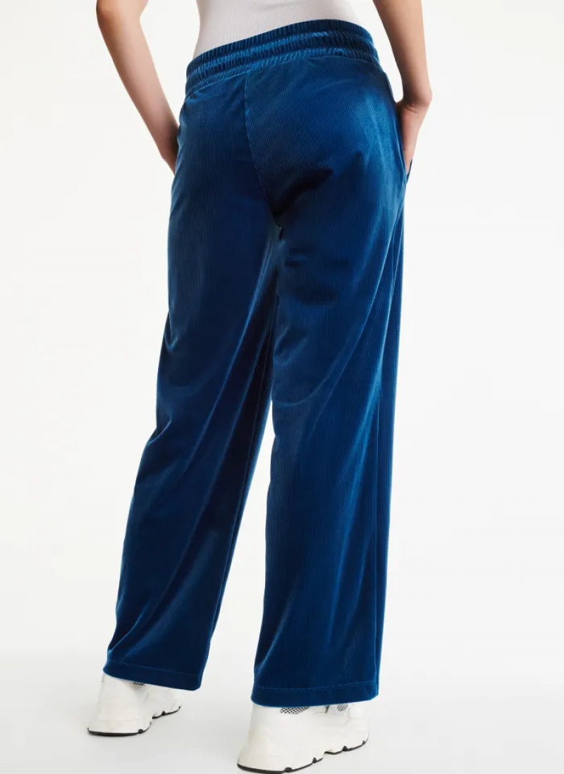 Blue Women's Dkny Platinum Velour Relaxed Jogger Pants | 5674KRXAV