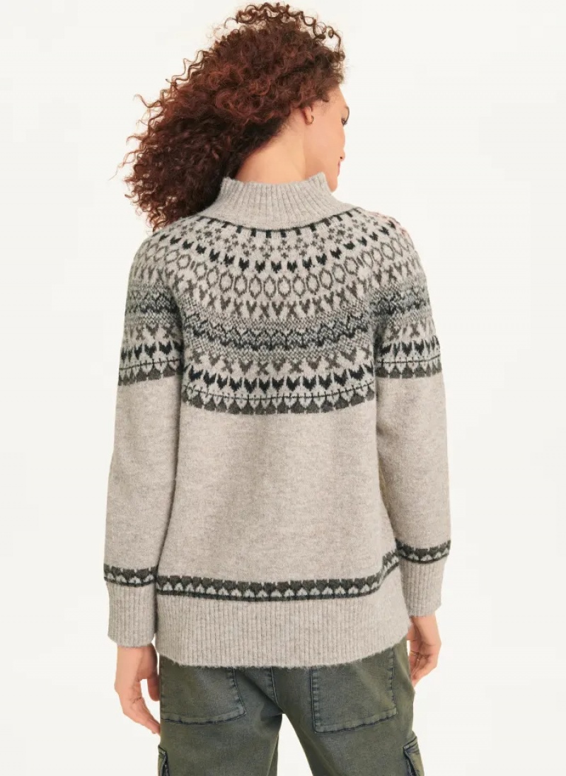 Brown Women's Dkny Fair Isle Sweaters | 5390NAOEY